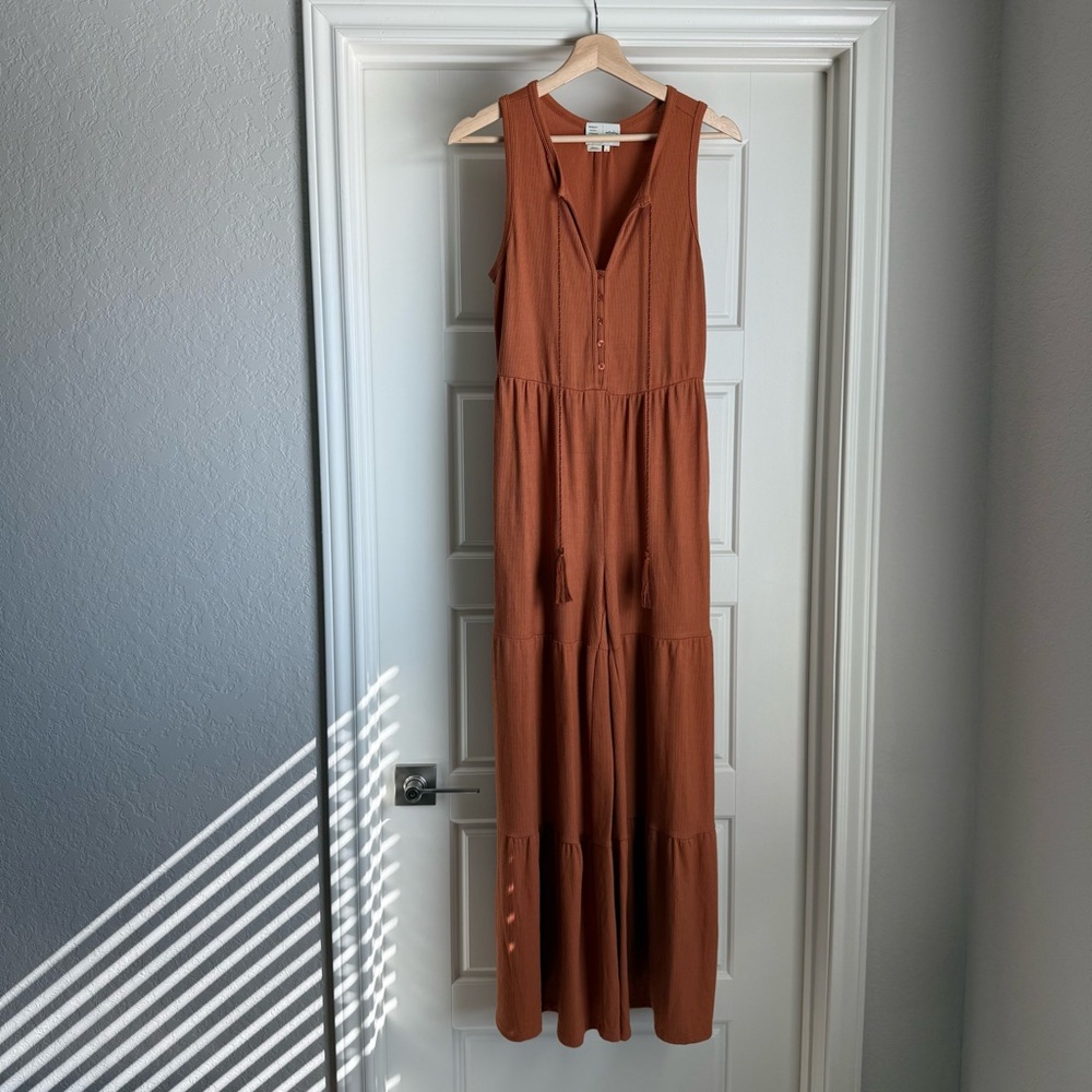 Anthro Marina Tiered Wide Leg Jumpsuit - Picture 4 of 11